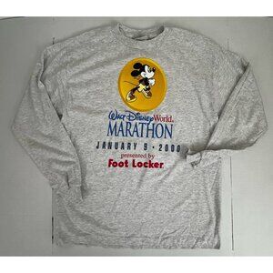 Vintage Y2K Walt Disney World Marathon January 2000 Long Sleeve Tee Shirt Medium